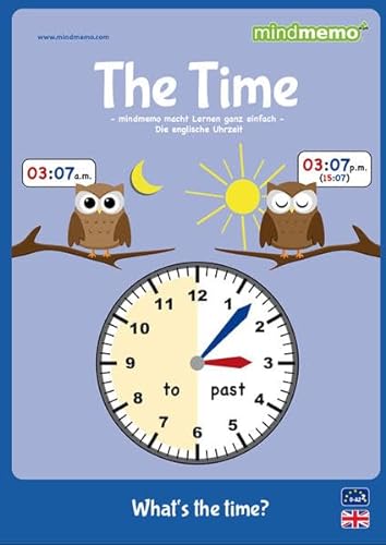 mindmemo Lernfolder - TIME - Englisch lernen Uhrzeit für Kinder Uhr lernen learning clock for kids Lernhilfe Zusammenfassung PremiumEdition foliert - ... foliert - DIN A4 6 Seiten plus Abhefter von phiep Verlag
